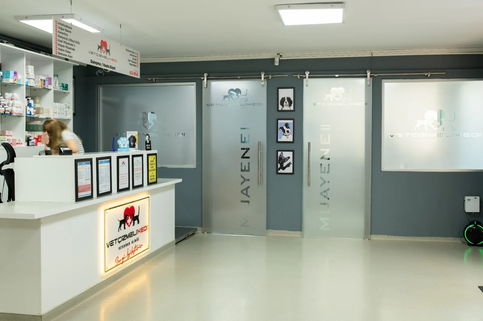 Çekmeköy Çizmeli Kedi Veteriner Kliniği danışma ve hasta karşılama alanı